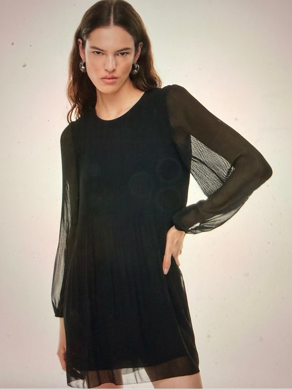 Aritzia Wilfred Pleated Chiffon Mini Dress Size S